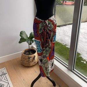 Colorful, fun satin zara skirt